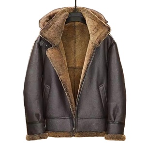 Chaqueta de Aviador Personalizada de Piel de Oveja, Chaqueta Bomber de Invierno para Aviadores, Chaqueta de Piel de Oveja con Pelaje Real para Hombre - Product Image 2