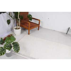 Tapis Kilim Turc Vintage Écologique 3,3x5,6 pi, Blanc, en Laine, Patchwork, avec Dos en Latex - Product Image 2