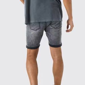 Pantalones cortos vaqueros ajustados de buena calidad, venta al por mayor, pantalones cortos vaqueros de cintura media con cierre elástico, bolsillo con cordón, nuevo estilo - Product Image 4