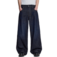 Streetwear décontracté hommes Baggy Jeans pantalon jambe droite Jeans hommes léger lavé coton polyamide jambe large Jeans