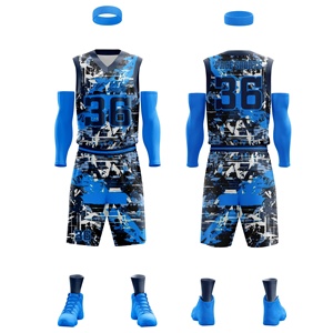Custom Sleeveless 100% Polyester Basketball Jersey Breathable Dry Uniforms Sets for Summer Plus Size Design - Product Image 5