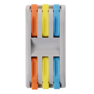 Borne de raccordement rapide 3 entrées 3 sorties, orange-gris, en cuivre étamé, à sertir, pour câblage rapide – Meilleure vente - Product Image 5