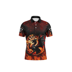 Polos de verano con sublimación personalizada informal, camisetas deportivas de dardos, juegos de discoteca, ropa de calle Reversible, impresión Digital de talla grande, pantalones cortos - Product Image 5