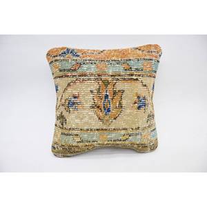 Almohada de retazos Kantha de lana Beige, 12x12 pulgadas, bordado, estampado cuadrado Floral Vintage, tejido para el hogar, sofá, suelo, Navidad - Product Image 1