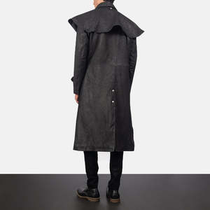 Manteau en cuir noir pour homme Macho - Product Image 3