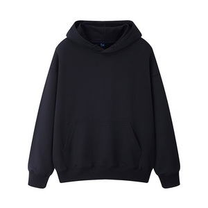 Vente en gros de sweat à capuche matelassé unisexe personnalisé, style pull-over, en polyester/coton, à épaules tombantes, motif uni, coupe classique - Product Image 2