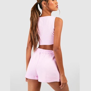 Vente en gros d'ensembles d'été pour femmes 2025 ensemble de shorts de sport 2 pièces pour femmes ensemble de débardeurs et de shorts de motard personnalisés 2 pièces - Product Image 3
