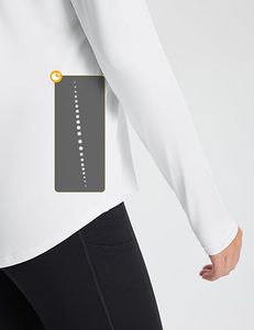 Tops deportivos personalizados para mujer, manga larga, bolsillo con cremallera, agujeros para el pulgar, transpirables, ligeros, elásticos activos, que absorben el sudor - Product Image 5