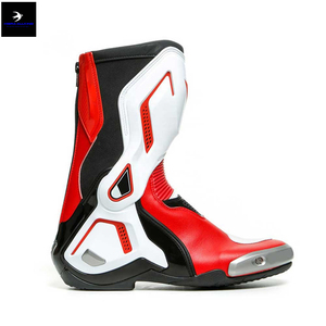 2023 Custom Logo Printed Waterproof Motorcycle <b>Boots</b> Ankle Height Genuine Leather Racing Sports Shoes with PU & Rubber Insole - Product Image 5
