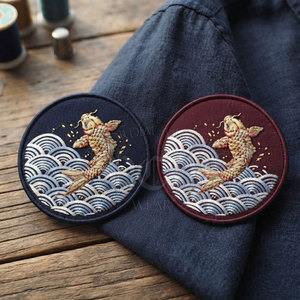 New Arrival Custom Embroidery Eco-Friendly Lightweight <b>Round</b> Sew-On <b>Canvas</b> Fabric Patch OEM Clothing Jackets Hats Bags Uniforms - Product Image 6