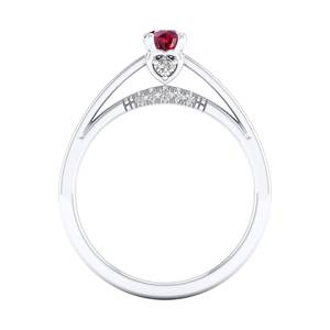 Anillo de Halo Oculto de Plata de Ley 925 con Moissanita de Lujo REYES para Mujer, Precio al por Mayor, Joyería con Piedra Preciosa de Rubí de 0.25 Quilates - Product Image 4