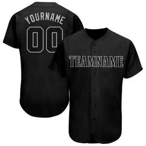 Vente en gros de vêtements de sport pour l'industrie Maillot de baseball noir et gris personnalisé - Product Image 1