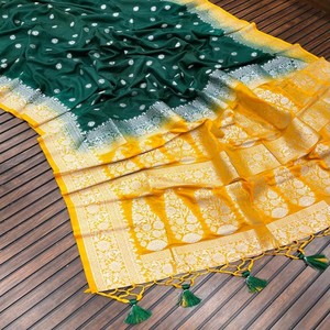 Saree en crêpe Georgette de luxe avec Jarman Jari en argent pur et tissage jacquard riche idéal pour les mariages et les fêtes - Product Image 4