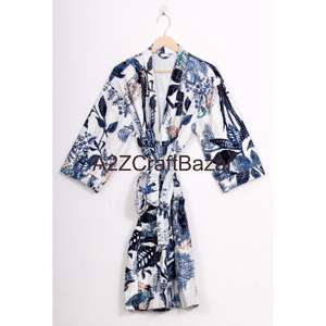 Veste kimono Kantha de luxe élégante, matelassée, imprimée à la main, 100% coton, élégante, pour l'hiver, vêtements de fête, respirante, douce pour femmes - Product Image 5
