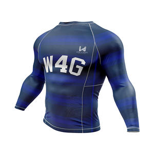 Custom Logo Men's Four Way Stretch Anti Bacterial Quick Dry UV Protection Skinny Fit <b>Long</b> <b>Sleeve</b> Rash Guard Compression <b>Gym</b> <b>Top</b> - Product Image 1