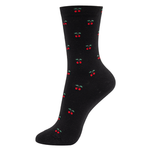 Calcetines de Algodón de Punto Transpirables para Mujer Kikiya - Lindo Diseño con Estampado de Iconos, Diseño de Cerezas, Uso Diario Coreano - Icon a - Product Image 6
