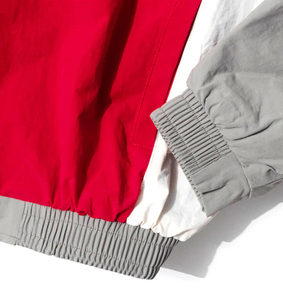 Chaqueta Cortavientos Deportiva con Capucha y Cierre de Cremallera, Cuello Alto, Diseño Colorblock Vintage 100%, con Logotipo Personalizado OEM para Hombre - Product Image 4