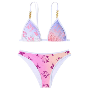 Top Trending OEM Wholesale Hot Girls Sexy Animal Print Backless Chest String <b>Bikini</b> <b>Set</b> Breathable Quick Dry Women Swimwear - Product Image 1