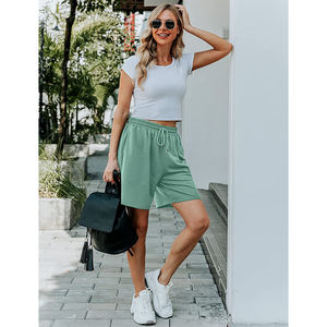 Pantalones cortos clásicos de lana de cintura alta para mujer con bolsillos transpirables y de moda con precio de decoración de patrón - Product Image 2