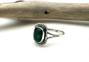 Joyería de piedras preciosas Esmeralda para mujer, anillo de estilo bohemio de plata, joyería de plata de ley 925, anillo hecho a mano de tendencia, Regalo para mamá - Product Image 4