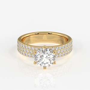 แหวนทอง 18K ประดับเพชรทรงกลมเพาะเลี้ยงในห้องปฏิบัติการ ดีไซน์หรูหรา - Product Image 1