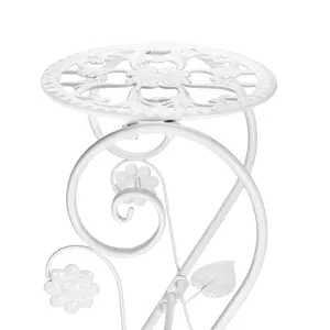 High grade Decorative customized wrought Iron Art 3 Tier Plant Stands with roiling wheels For Terrace Living Room Indoor Balcony