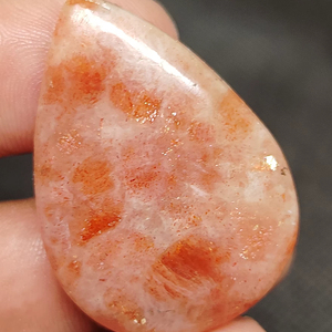 Pierre de soleil orange naturelle de haute qualité, cabochon lisse poli, pierre précieuse de 5 à 8 mm pour la fabrication de bijoux - Product Image 1