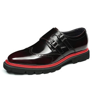 Botas de Hombre de Cuero Rojo y Negro 2026, Cuero Genuino, Clásicas, con Doble Botón en Contraste, Estilo Británico Retro, Económicas - Product Image 6