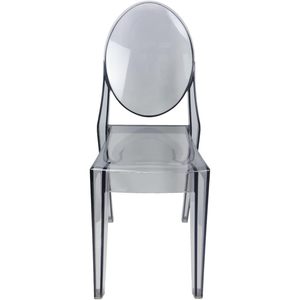 Sedie Ghost Minimaliste Trasparenti Impilabili, Set da 4, Grigio Fumo, per Sala da Pranzo ed Eventi - Product Image 5