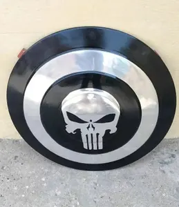 Marvels Avengers Skull Captain America Shield Metal Prop Replica Medieval Cosplay Round Shield Best Halloween Gift