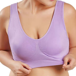 Diseño personalizado 2025 Ropa de mujer Sujetador deportivo Alta calidad Color púrpura claro Tejido elástico Secado rápido Sujetador deportivo para mujer - Product Image 5