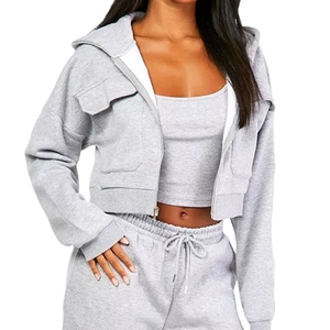 Chándal de algodón para mujer con múltiples bolsillos, chándal de moda de dos piezas, conjunto de Jogger informal, traje de salón de estilo utilitario 2026 - Product Image 2