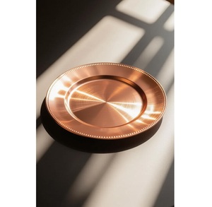 Assiette de présentation en acier inoxydable écologique, finition argentée, vaisselle de luxe pour mariage et banquet - Product Image 2