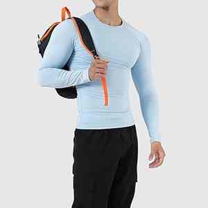T-shirts de sport de course à pied d'été respirants sans couture à haute élasticité et à compression, à séchage rapide, manches courtes pour hommes - Product Image 4