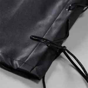 2025 mode haute rue mâle chaud ample Faux cuir pantalon Design Unique pantalon décontracté hommes pantalon droit incurvé rayé - Product Image 6