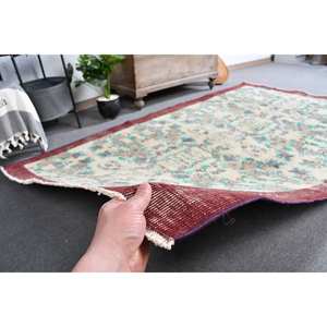 Alfombra turca Vintage tradicional rojo Beige 4,8x8,2 pies área grande respaldo de látex de lana 10mm de espesor Patchwork para habitación de pasillo - Product Image 3