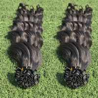 Ekstensi Rambut Keratin Tip Terbaik Bebas Kusut Tanpa Rontok 100% Rambut Manusia Kutikula Tertata Rapi Virgin Remy Kelas Atas Lurus Alami