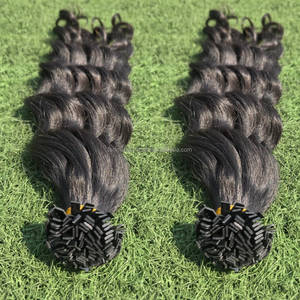 Extensions de cheveux à pointe plate en kératine en gros, fournisseur de cheveux indonésiens, 100g de cheveux humains vierges Remy, cuticules alignées, doux et brillants - Product Image 1