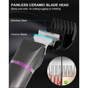 Rasoir électrique rechargeable et étanche pour la zone intime des femmes, utilisation humide ou sèche, avec lame en céramique, gris violet - Product Image 3