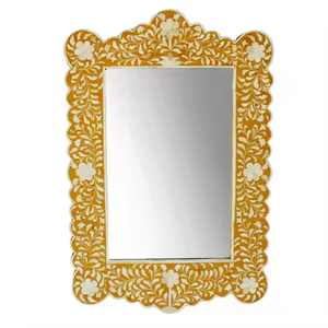 Bone Inlay Mirror Frame Living Espejo de pared decorativo espejo de baño de Crescent Crafts - Product Image 4