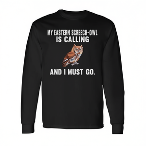 Camiseta de manga larga con estampado de Eastern Screech Owl, regalo para amantes de las aves - Product Image 2