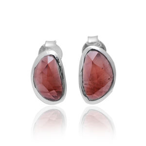 ธรรมชาติโกเมนต่างหูสตั๊ด2023การออกแบบที่ทันสมัยใหม่925เงินสเตอร์ลิงต่างหูเงินเครื่องประดับอัญมณีสำหรับผู้หญิง - Product Image 4