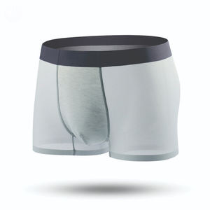 Calzoncillos Boxer Personalizados para Hombre, Transpirables, de Malla, de Secado Rápido, de Color Sólido, de Material de Seda, Talla Grande, con Logotipo Personalizado - Product Image 4