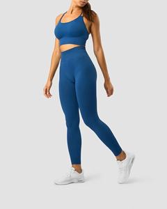 Top qualité vert Olive vêtements de sport personnalisés nouveau Spandex taille haute vêtements de Yoga femmes veste de gymnastique sans couture ensemble de vêtements de Fitness - Product Image 3