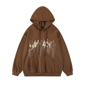 เสื้อฮู้ดดี้ผู้ชายคุณภาพสูง ทรงครอป ผ้าฝ้าย 100% ล้างสีแบบแอซิดวอช พิมพ์ลายดิจิตอล/ซิลค์สกรีน สำหรับฤดูหนาว - Product Image 2