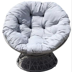 Chaise pivotante en poly rotin au design moderne rouge avec coussin Livraison rapide Balançoire de jardin pour mobilier d'extérieur pour balançoires de patio - Product Image 1