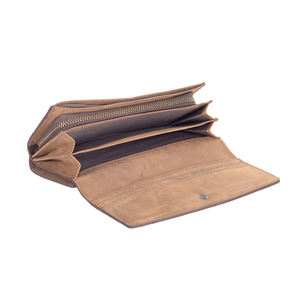 Carteras de Cuero Crudo Estilo Hunter para Mujer, Venta al por Mayor, con Logotipo Personalizado, Protección RFID, Organizador de Viaje - Product Image 5