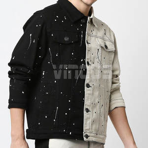 Venta caliente de los hombres de calidad superior 100% algodón otoño ecológico duradero Jeans chaqueta transpirable cómodo logotipo frontal en línea - Product Image 3