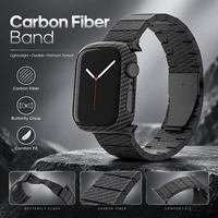 Bracelet de montre en fibre de carbone respirant et luxueux avec fermoir pliable pour montres intelligentes de 38/40/41 mm et 42/44/45/49 mm