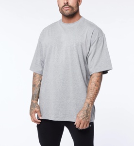 เสื้อยืดผู้ชายไซส์ใหญ่พิเศษพิมพ์ลายแขนสั้นผ้าฝ้ายโพลีเอสเตอร์พิมพ์ซับลิเมชันแบบเรียบไซส์ใหญ่พิเศษ - Product Image 5